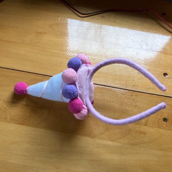 Happy Birthday Colorful Headband with Pom Poms - Picture 7 of 8